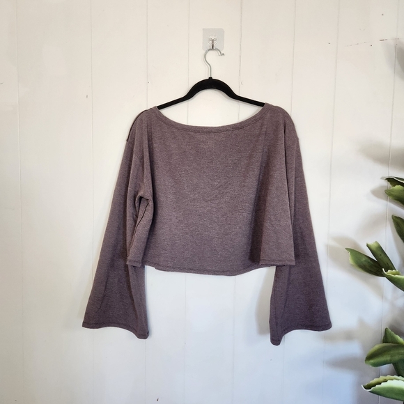 Lululemon Show Your Depth Long Sleeve Heathered Antique Bark Cropped Sweatshirt - Picture 6 of 11